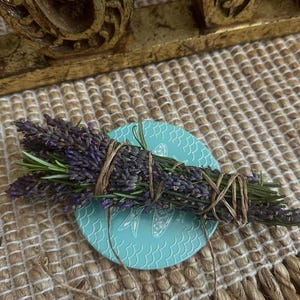 Organic Rosemary & Lavender Smudge Stick, Meditation, Cleansing, Spirituality, Aroma Therapy