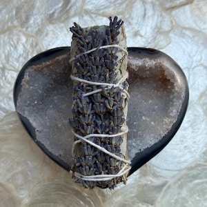 4&quot; Californian White Sage Smudge Stick with Lavender, Shamanic, Cleansing, Healing, Meditation