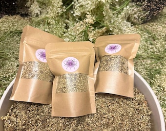 Chá de flor de sabugueiro orgânico colhido à mão, seco, totalmente natural - 20 gramas