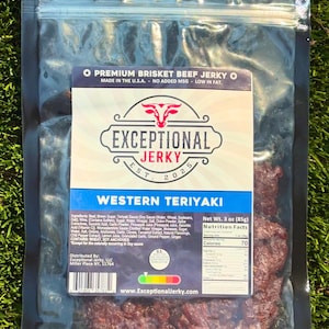 3 Pack Teriyaki Brisket Beef Jerky - Extremely Tender, All-Natural Flavors & Ingredients - USDA Approved