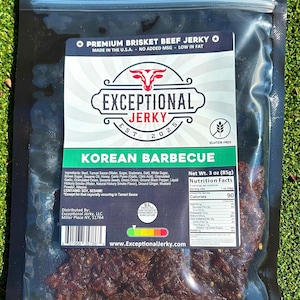 3 Pack Korean BBQ Brisket Beef Jerky - Extremely Tender, All-Natural Flavors & Ingredients - USDA Approved