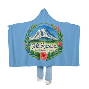 Floral Snuggle Blanket, Mt. Rainier Blanket, Cozy Throw, Eatonville WA Home Decor, Gift for Nature Lovers
