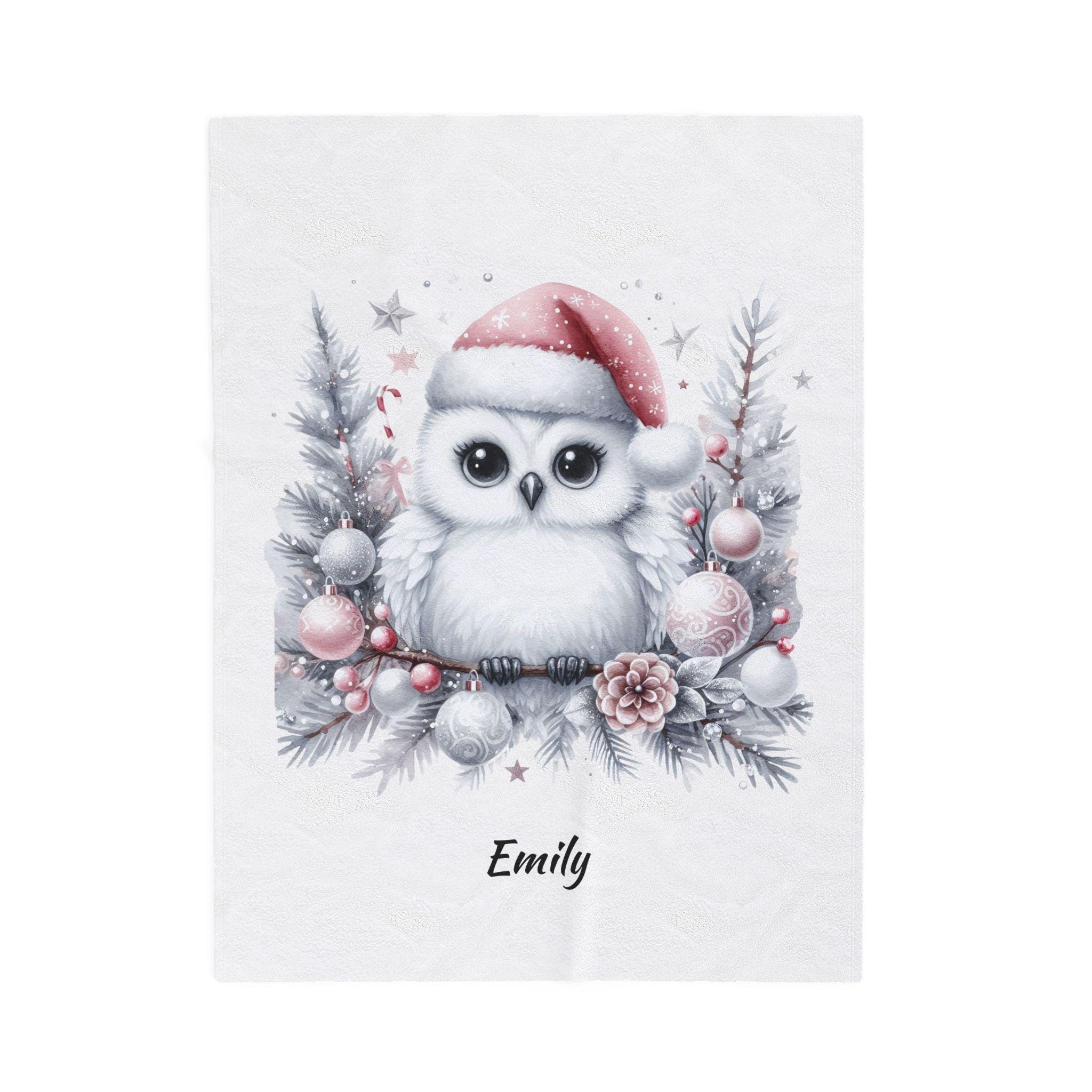 Personalized Owl Blanket: Cozy Velveteen Throw, Holiday Home Decor