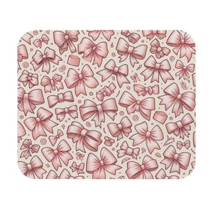 Chic Pink Bows Mouse Pad, Cute Desk Accessory, Perfect for Office, Gifts for Her, Bows Design, Elegant Workspace Decor