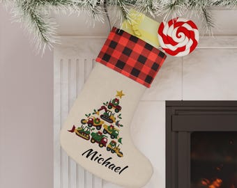 Copy of Toy Truck Christmas Tree Stocking | Personalized  | Holiday Stocking | Gift