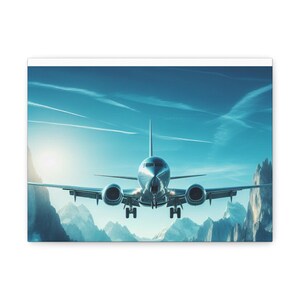 Aviation Art Canvas Print, Airplane Wall Decor, Travel Enthusiast Gift, Aviation Lover&#39;s Artwork, Scenic Canvas Art, Gift for Pilots