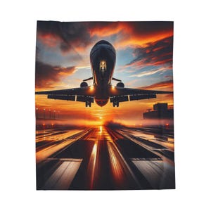 Aviator&#39;s Velveteen Plush Blanket, Cozy Travel Throw, Airplane Lover Gift, Home Decor, Aviation Enthusiast, Soft Blanket for Flights