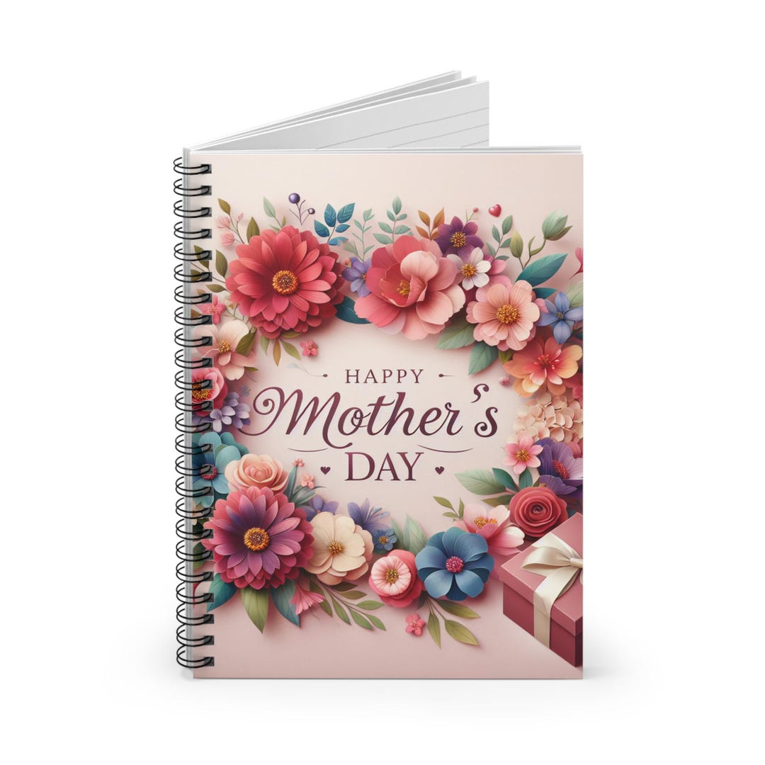 Floral Mother's Day Spiral Notebook, Gift for Mom, Journal, Planner ...