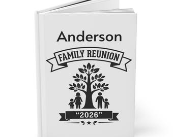 Personalisierte Hardcover-Zeitschrift | Familientreffen 2026 Design | Erinnerungen Journal
