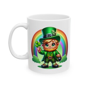 Rainbow Leprechaun Ceramic Mug - Perfect for St. Patrick&#39;s Day, Coffee Lovers, Gift for Friends, Festive Home Decor, Unique Drinkware