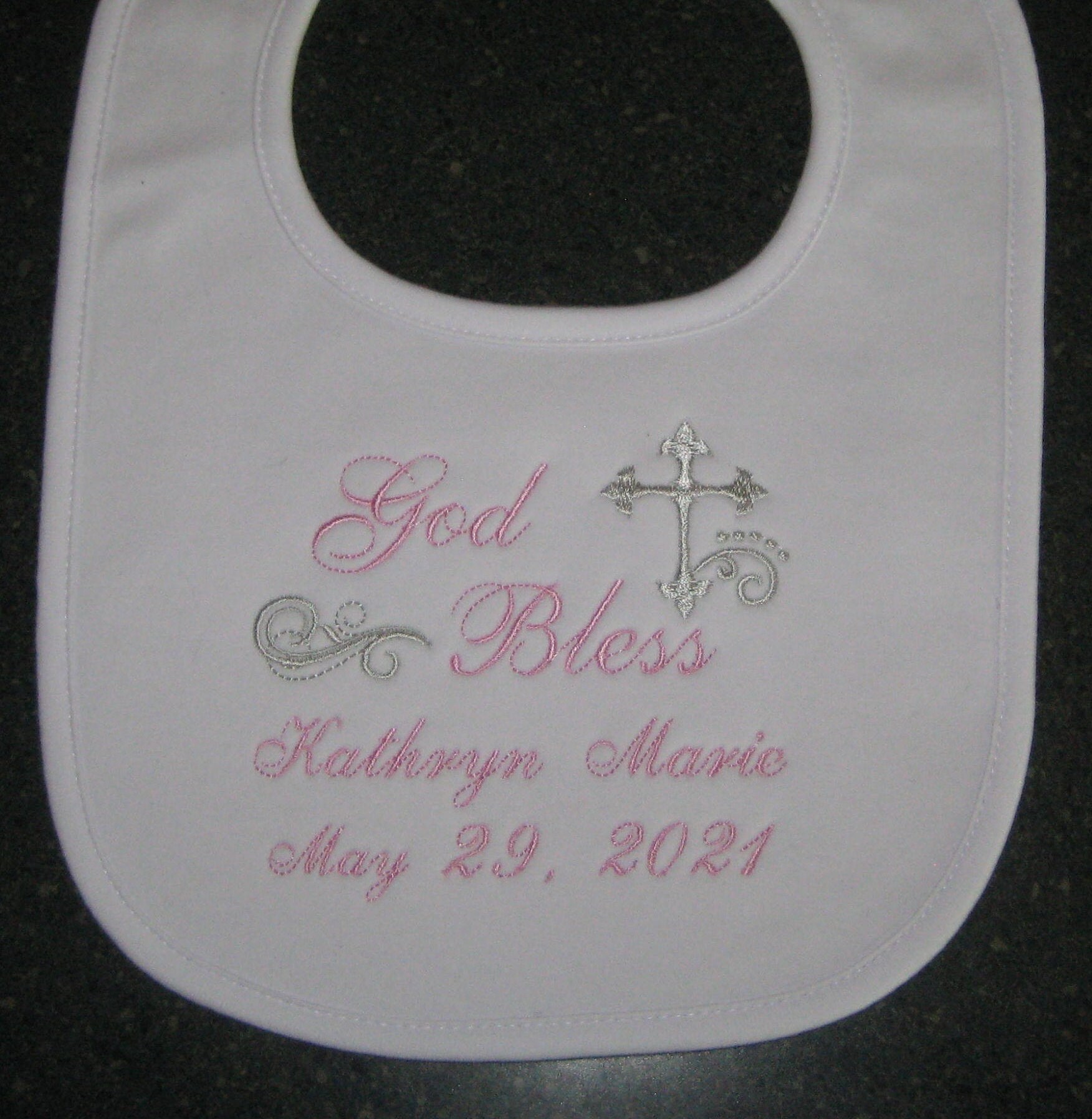Baptism Christening Bib Personalized Baby Boy Baby Girl Etsy