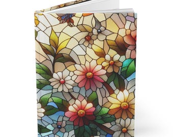 Floral Stained Glass | Hardcover Journal | Dreamy Writer's Notebook | Holiday Gift