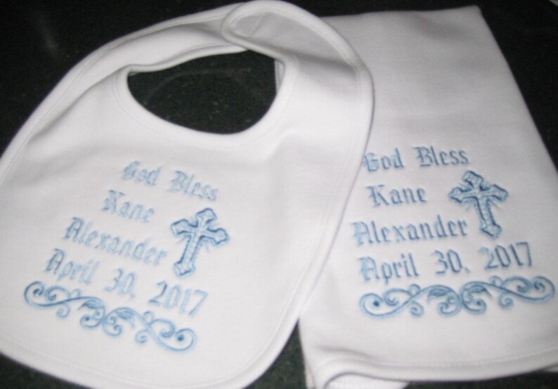 personalized baptism bib