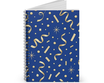 Festive Celebration Spiral Notebook: Ruled Line Journal, 6" x 8"