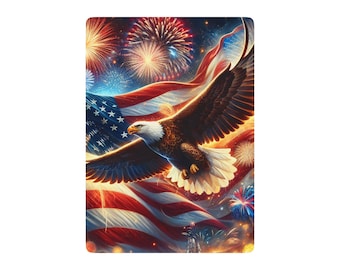 American Eagle Flaggen-Poker-Spielkarten | Feuerwerk Vaterländisch Deck | Geschenk
