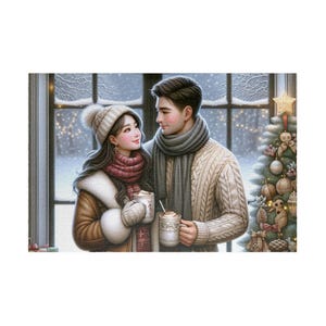 Winter Romance Puzzle - Cozy Couple Scene, 1014-pieces, Holiday Gift, Family Activity, Puzzle Lover&#39;s Delight, Winter, Holiday Gift