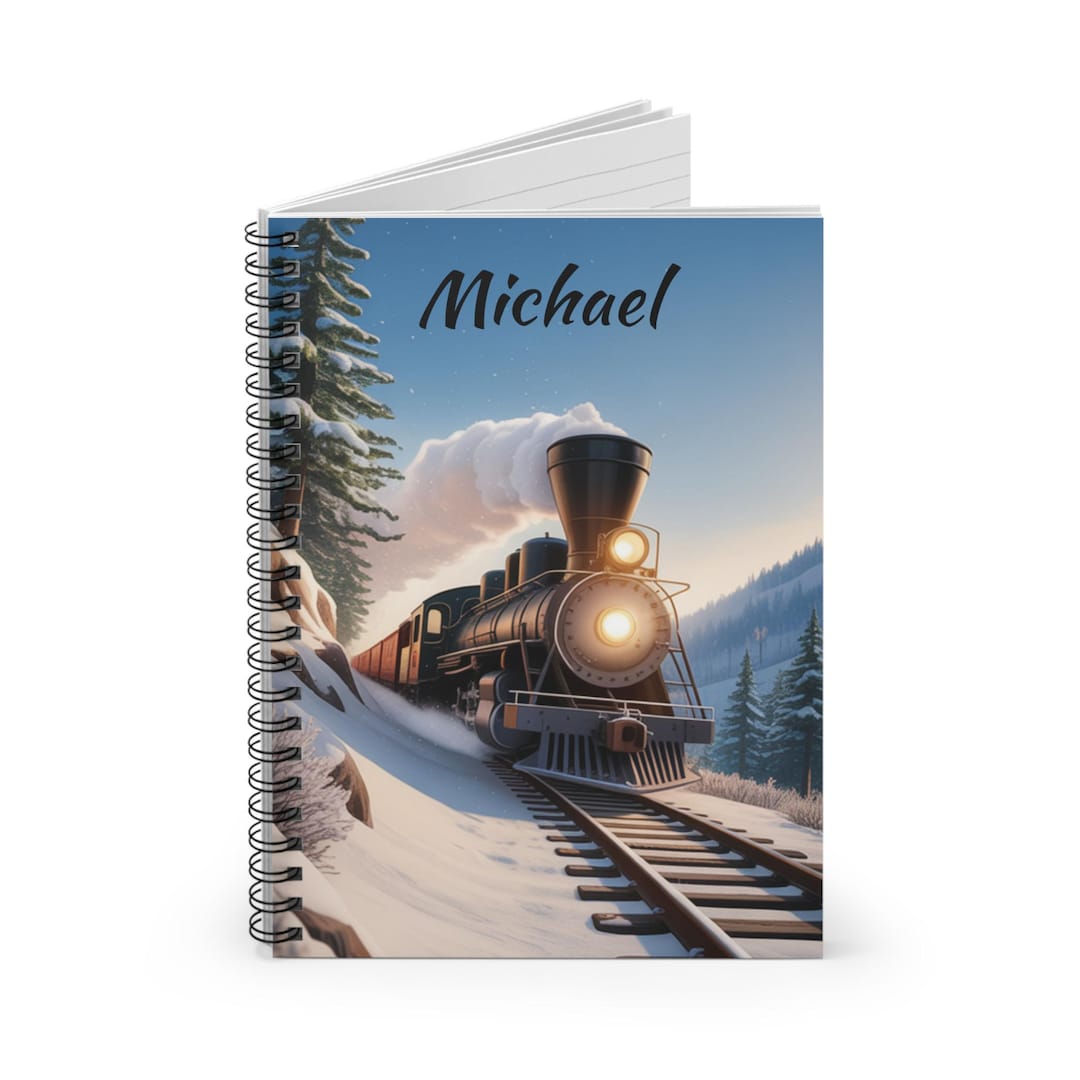 Train Conductor Notebook Example Vintage Steam Train Notebook | Spiral Ruled Journal, Personalized Name ...