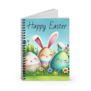 Easter Spiral Notebook - Ruled Line, Cute Bunny & Egg Design, Spring Journal, Easter Gift, Kids Notebook, Stationery, Gift