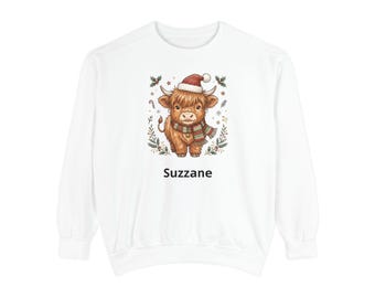 Personalized Sweatshirt | Highland Cow Design | Christmas Gift | Gift for Her |