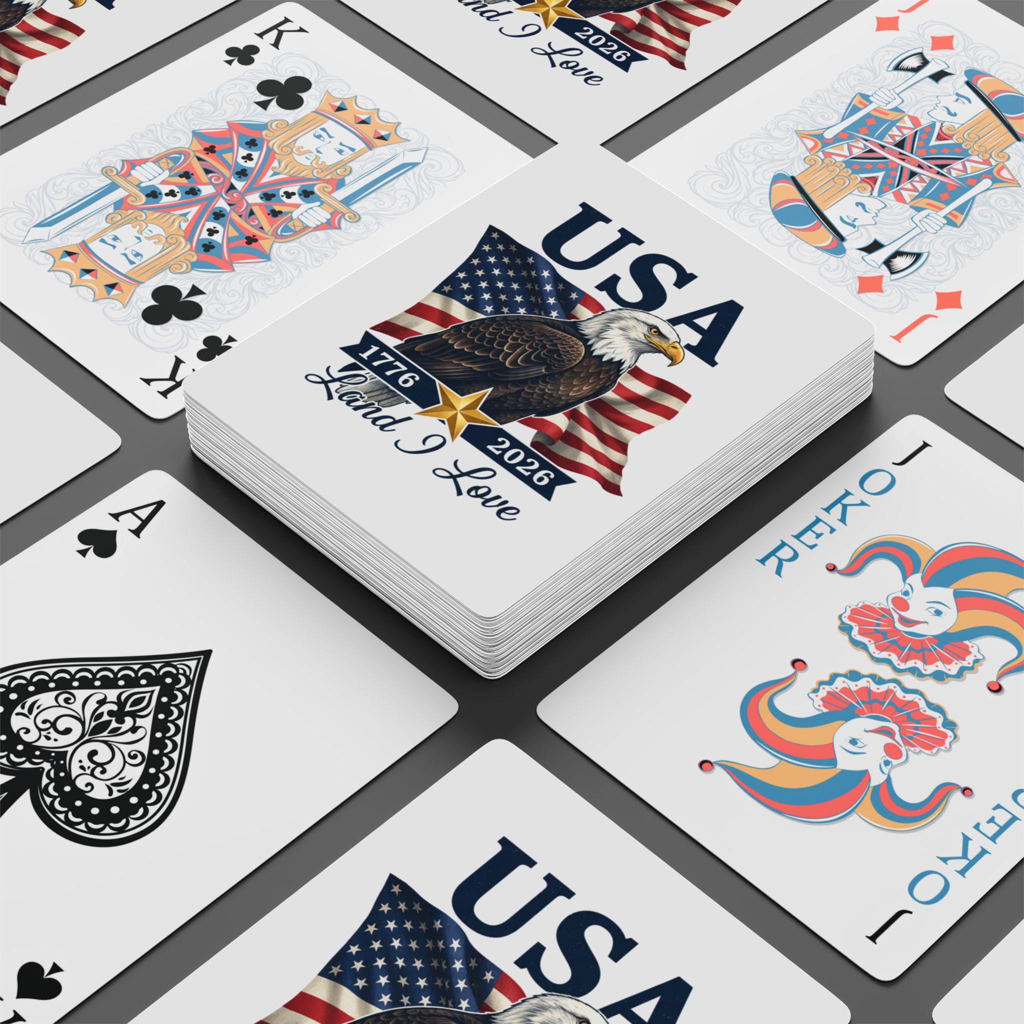 PATRIOTIC PLAYING CARDS 16個セット Poker Playing Cards | USA Eagle Design | Patriotic Cards | 1776