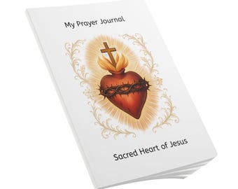 Sacred Heart of Jesus, Prayer Journal,  Softcover,  Inspirational, Religious Gift, Devotional Writing, Christian Stationery