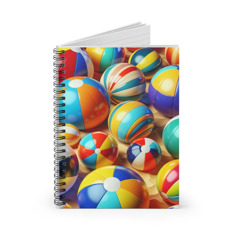 Colorful Beach Ball Spiral Notebook, Journal, Summer, Beach Days ...
