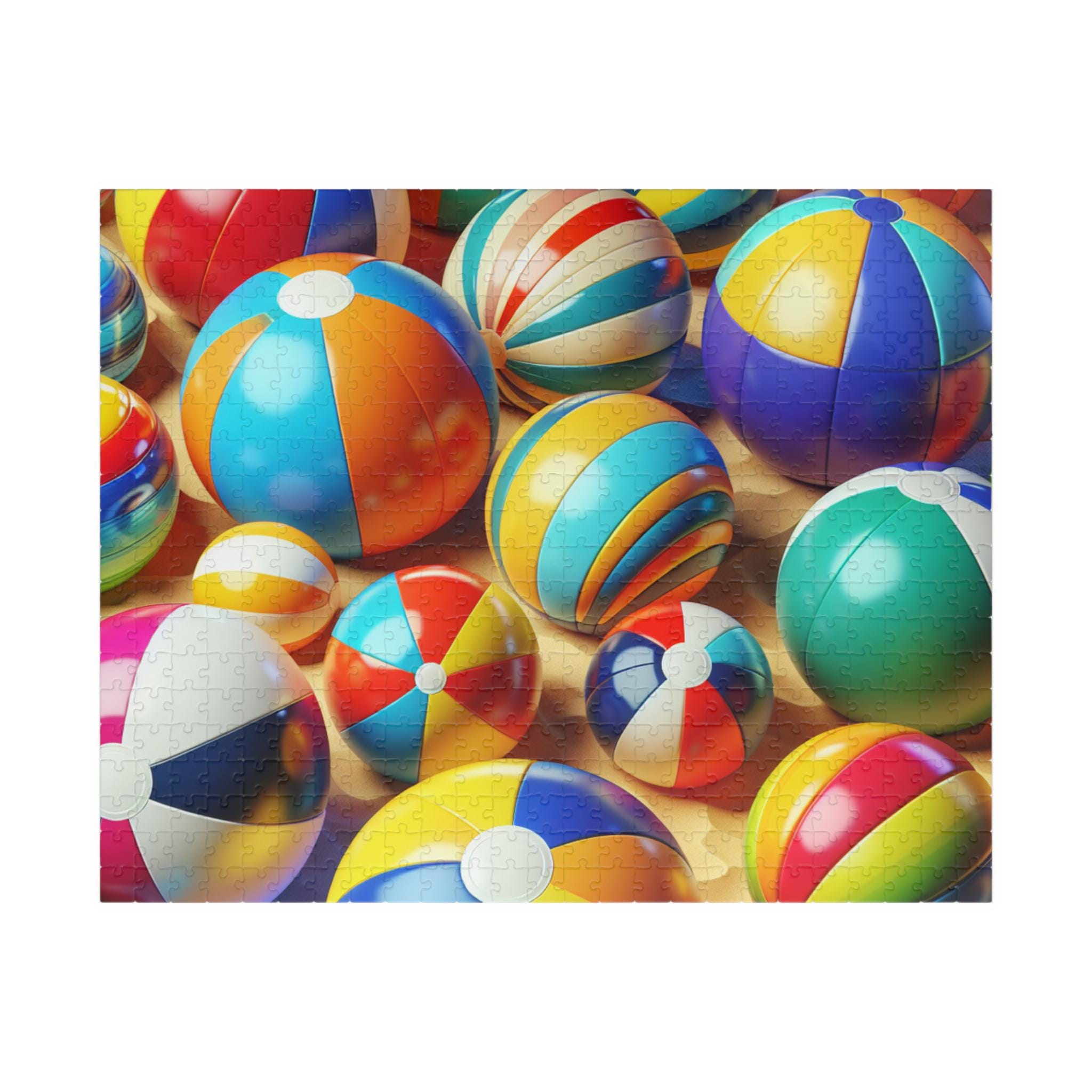 Rompecabezas de pelota de playa vibrante: actividad familiar