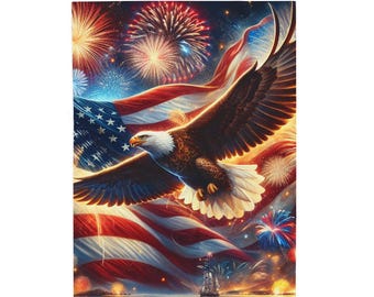Adler Plüschdecke, USA, Unabhängigkeitstag, Überwurf, Geschenk