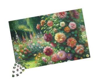牡丹の花柄ジグソーパズル (110、252、520、1014 ピース) - 家族での