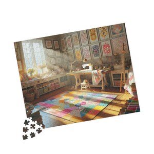 Quilt Studio Jigsaw Puzzle: Vibrant Colors, Family Fun