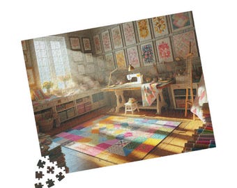 Quilt Studio Jigsaw Puzzle: Vibrant Colors, Family Fun