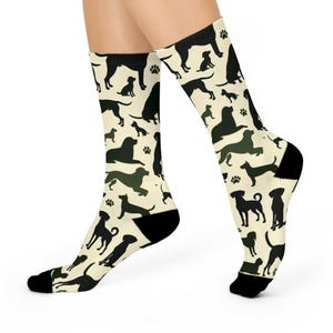 Cushioned Crew Socks with Dog Prints - Perfect Gift for Dog Lovers, Comfy Animal Pattern Socks, Pet Appreciation, Gift for Her, Gift for Him