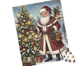 Christmas Puzzle | Vintage Santa Design | 520 Pieces | Holiday Gift | Vertical Orientation