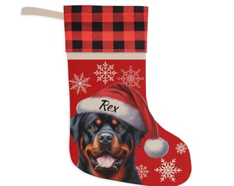 Dog Christmas Stocking | Personalized | Pet Gift | Christmas Decor | Holiday | Unique Gift | Buffalo Plaid Cuff | 2 Cuff Color Optioins