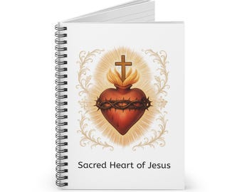 Sacred Heart of Jesus Spiralblock, Christian Journal, Religiöse Geschenke, Glaubensbasiertes Briefpapier, Gebetstagebuch