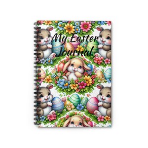 Personalized, Easter Bunny Spiral Notebook - Ruled Line Journal, Springtime Front Cover Print, Gift, Writing Journal, School