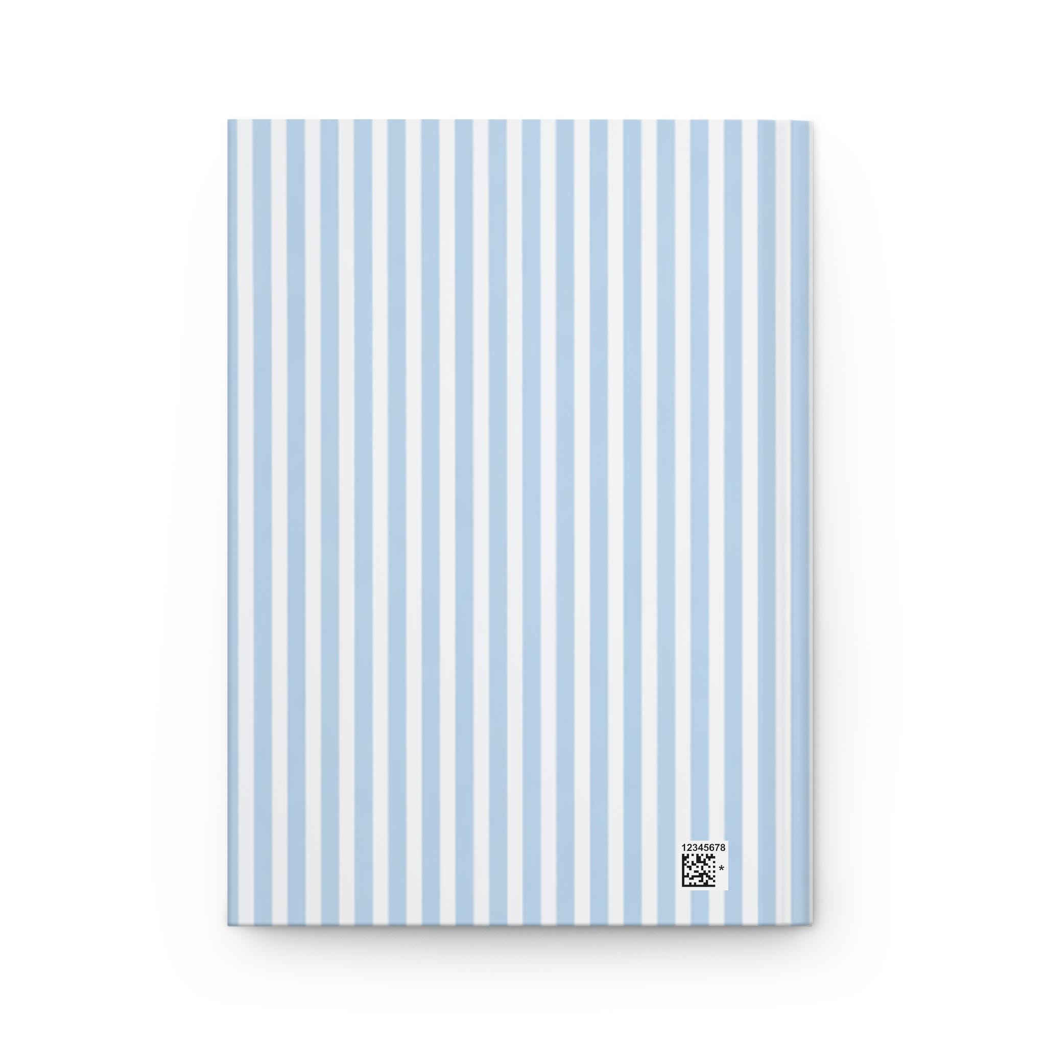 Light Blue Vertical Stripe Hardcover Journal, Matte Notebook, Gift for ...