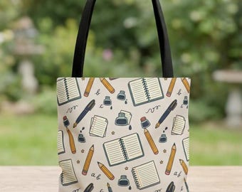 Schriftsteller Einkaufstasche, Lehrer Wertschätzung Tasche | Schrift Symbole | Geschenk