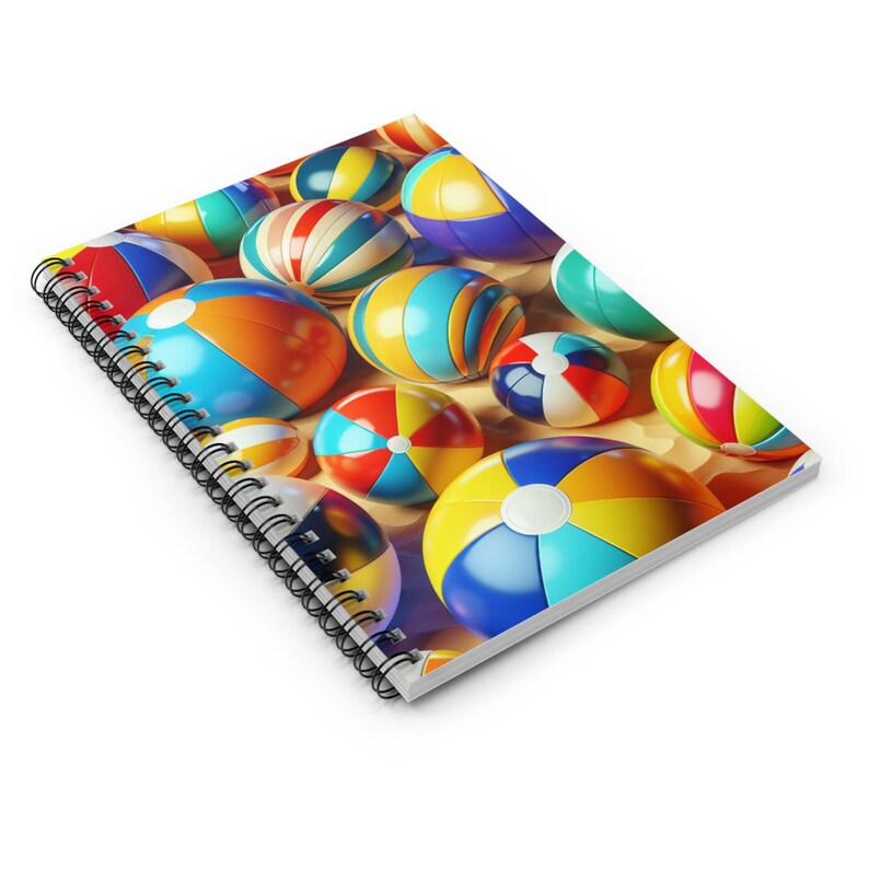 Colorful Beach Ball Spiral Notebook, Journal, Summer, Beach Days ...