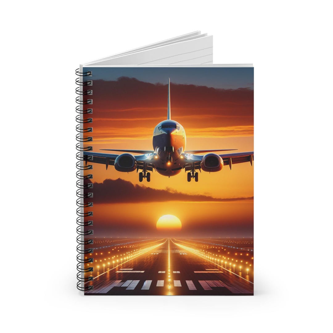 Fly Notebook Airplane Sunset Spiral Notebook: Aviation Gift, Travel Journal - Etsy