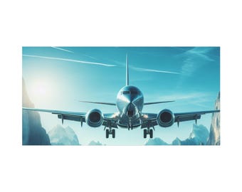 Airplane Canvas Print, Aviation Art, Travel Gift