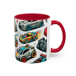 Race Car Ceramic Mug, Perfect Gift for Car Enthusiasts, Fun Office Mug, Racing Theme, Gift for Him, Gift for Holidays