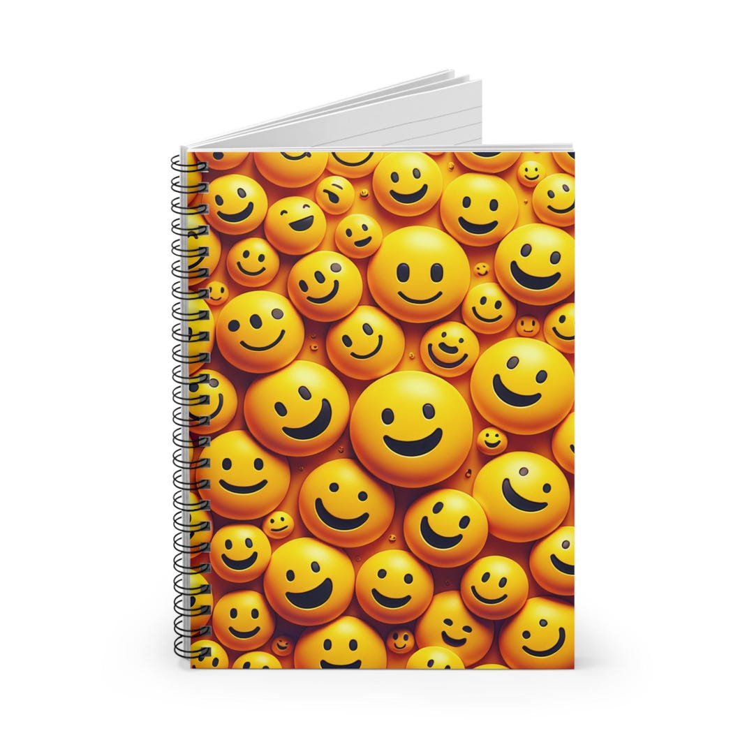 Smiley Face Spiral Notebook: 90gsm Lined Journal - Etsy