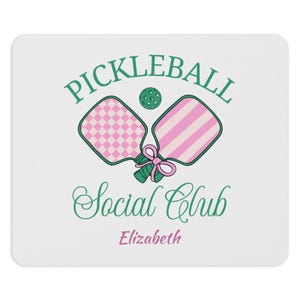 Pickleball Social Club Mouse Pad, Sports Desk Accessory, Gifts for Athletes, Pickleball Gifts, Gamer Supplies, Fun Office Decor