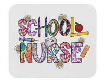 School Nurse Mouse Pad - Ideal Gift for Nurses, Desk Decor, Office Supplies, Back to School, Nursing Graduation