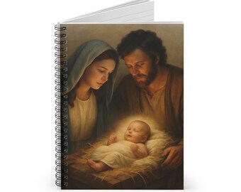 Nativity Scene Baby Jesus Spiral Notebook | Ruled Line