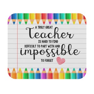Teacher Appreciation Mouse Pad, Colorful Desk Accessory, Gift for Educators, Back to School, Teacher Gifts, Office Decor