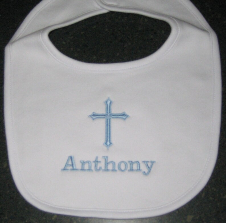 New Baby Boys Girls White Bib Christening Baptism Dedication Baby Shower Gift