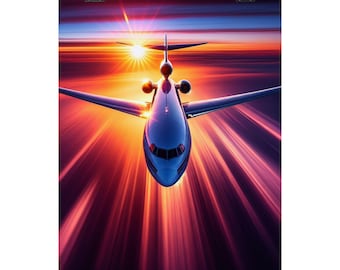 Póster de avión, acabado mate, arte aeronáutico para viajeros, decoración de pared, regalos para pilotos, decoración de oficina, para entusiastas de la aviación.