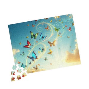 Butterfly Dream Puzzle, Jigsaw Puzzle for Nature Lovers, Gift for Puzzle Enthusiasts, Family Activity, Home Décor